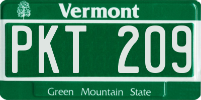 VT license plate PKT209