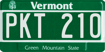 VT license plate PKT210