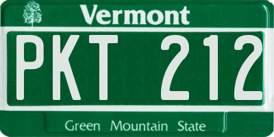 VT license plate PKT212