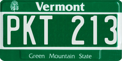 VT license plate PKT213