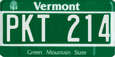 VT license plate PKT214