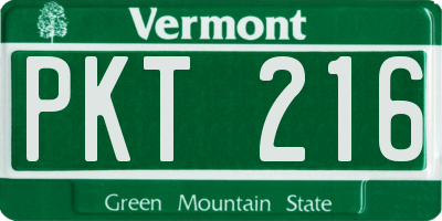 VT license plate PKT216