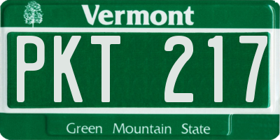 VT license plate PKT217