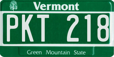 VT license plate PKT218