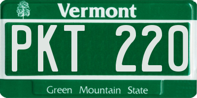 VT license plate PKT220