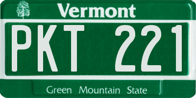 VT license plate PKT221