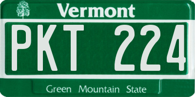 VT license plate PKT224