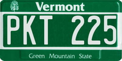 VT license plate PKT225
