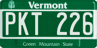 VT license plate PKT226