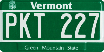 VT license plate PKT227