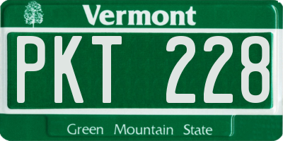 VT license plate PKT228