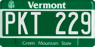 VT license plate PKT229