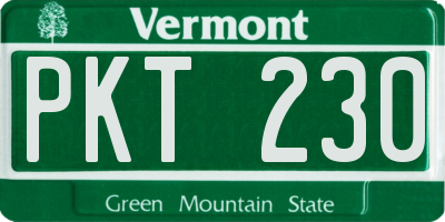 VT license plate PKT230