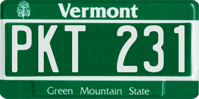 VT license plate PKT231