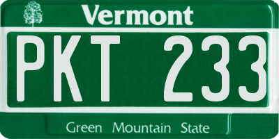 VT license plate PKT233