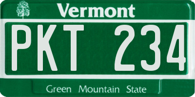 VT license plate PKT234