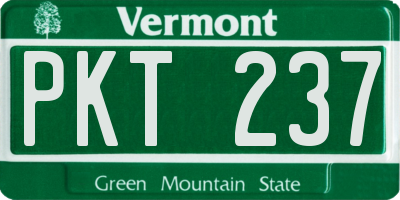 VT license plate PKT237