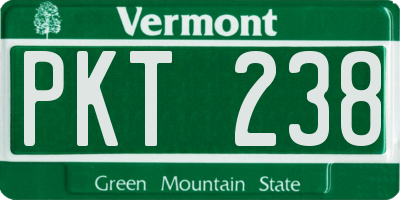 VT license plate PKT238