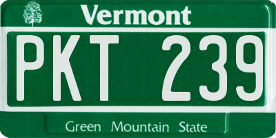 VT license plate PKT239