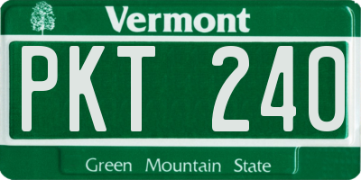 VT license plate PKT240