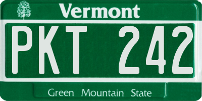 VT license plate PKT242