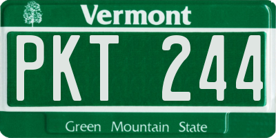 VT license plate PKT244