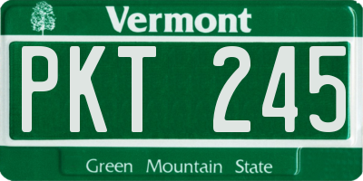 VT license plate PKT245