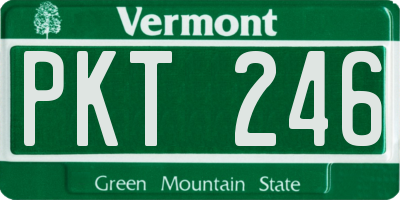 VT license plate PKT246