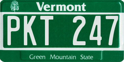 VT license plate PKT247