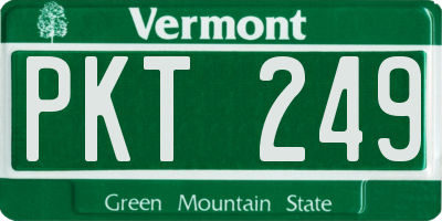 VT license plate PKT249
