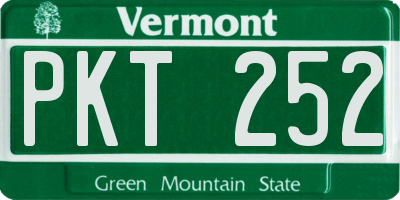 VT license plate PKT252