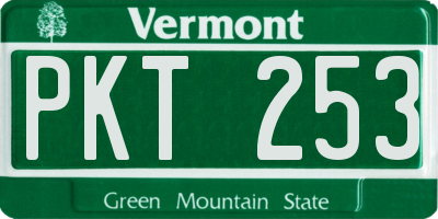 VT license plate PKT253