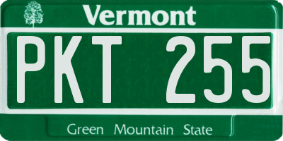 VT license plate PKT255