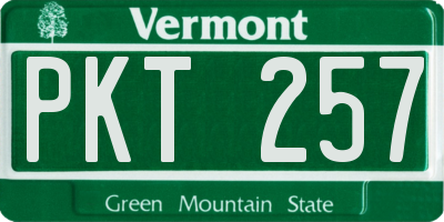 VT license plate PKT257
