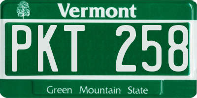 VT license plate PKT258