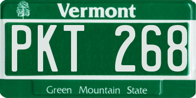 VT license plate PKT268