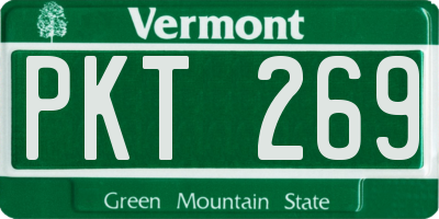 VT license plate PKT269