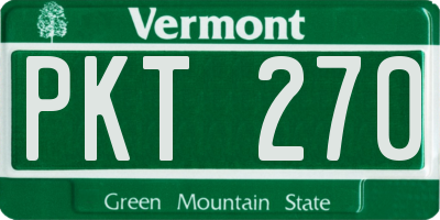 VT license plate PKT270