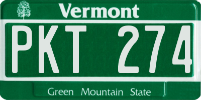 VT license plate PKT274