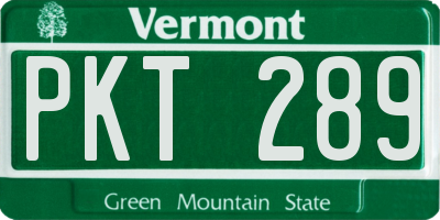 VT license plate PKT289