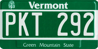 VT license plate PKT292