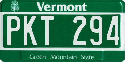 VT license plate PKT294