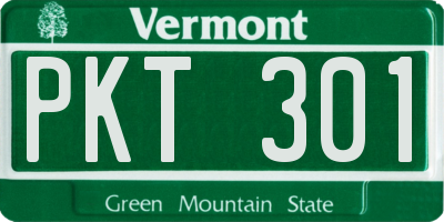VT license plate PKT301