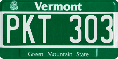 VT license plate PKT303