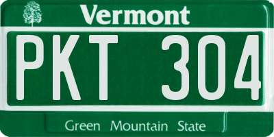 VT license plate PKT304