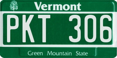 VT license plate PKT306