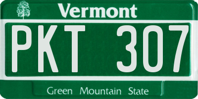 VT license plate PKT307