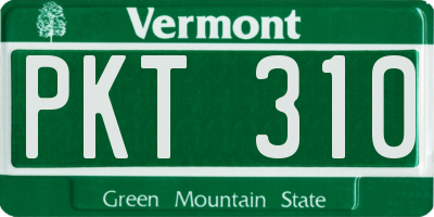 VT license plate PKT310