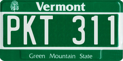 VT license plate PKT311