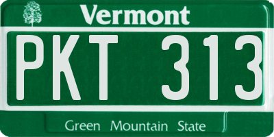 VT license plate PKT313